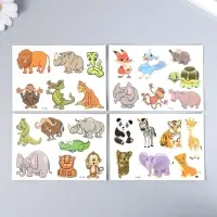 Татуировка на тело цветная "Забавные звери" 11,5х8 см МИКС