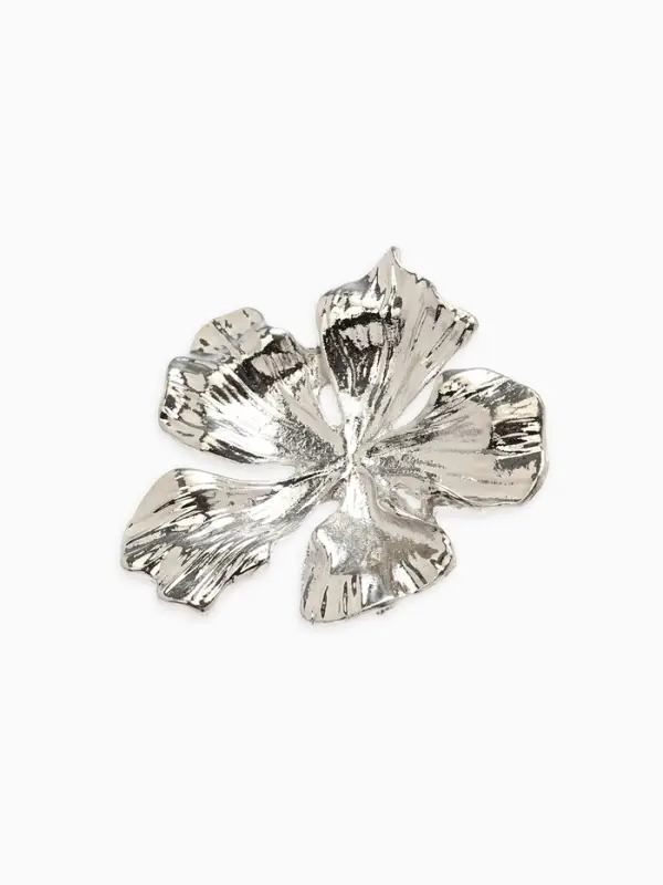 Брошь "Цветок лилии", цвет серебро