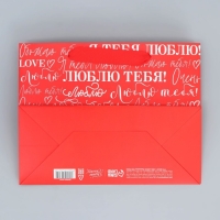 Пакет подарочный ламинированный горизонтальный, упаковка, &laquo;Люблю&raquo;, MS 23 х 18 х 10 см