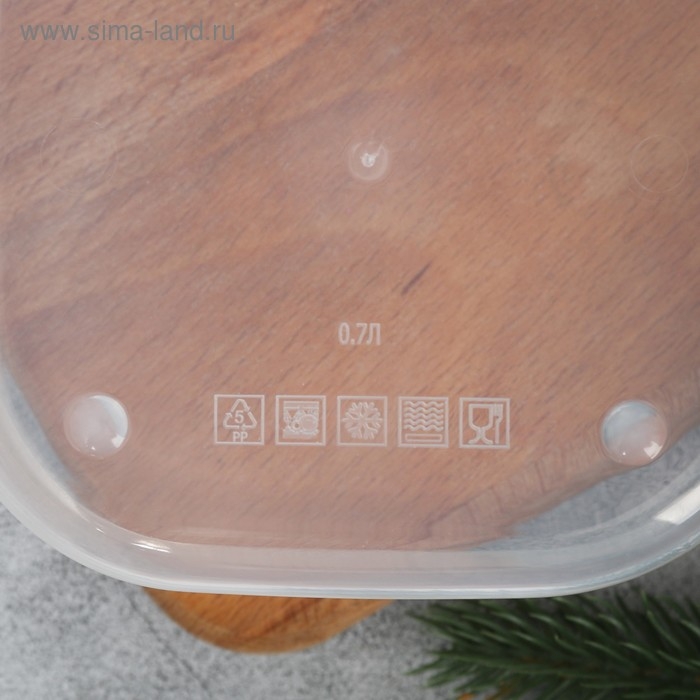 Ланч-бокс квадратный &laquo;Гранат&raquo;, 700 мл