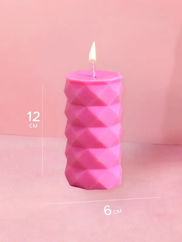 Свеча "Столб ромбики" 6х6х12 см, соевый воск, микс