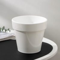 Кашпо для цветов со вставкой &laquo;Порто&raquo;, 1 л, цвет белый