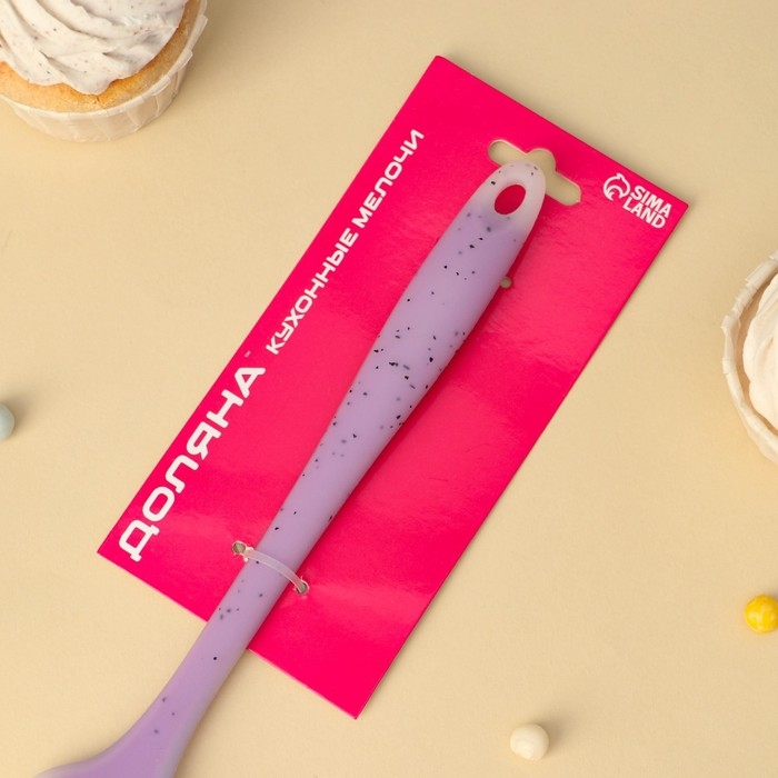 Кисть Доляна &laquo;Леонардо&raquo;, силикон, 25&times;4,4&times;1,5 см, цвет сиреневый