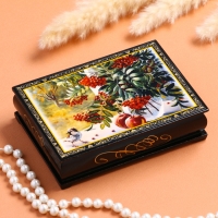 Шкатулка &laquo;Рябина на окне&raquo;, 10&times;14 см, лаковая миниатюра