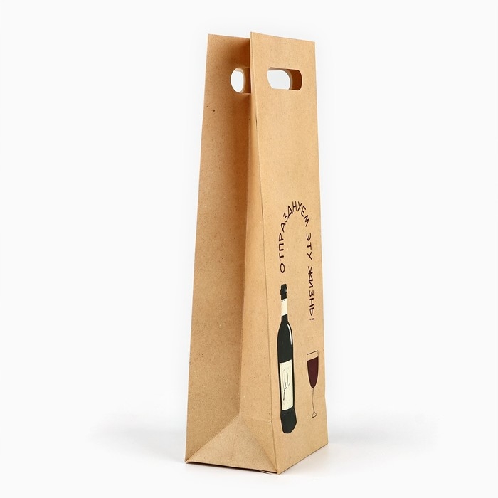 Пакет под бутылку &laquo;Праздник&raquo;, 13 х 10 х 36 см