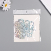 Наклейка бумага, пластик "Корона императора" голография серебро набор 12 шт 3 размера