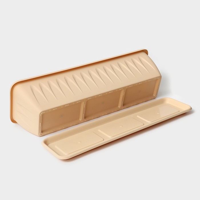 Ящик балконный &laquo;Алиция&raquo;, 60 см, с поддоном, цвет белая глина