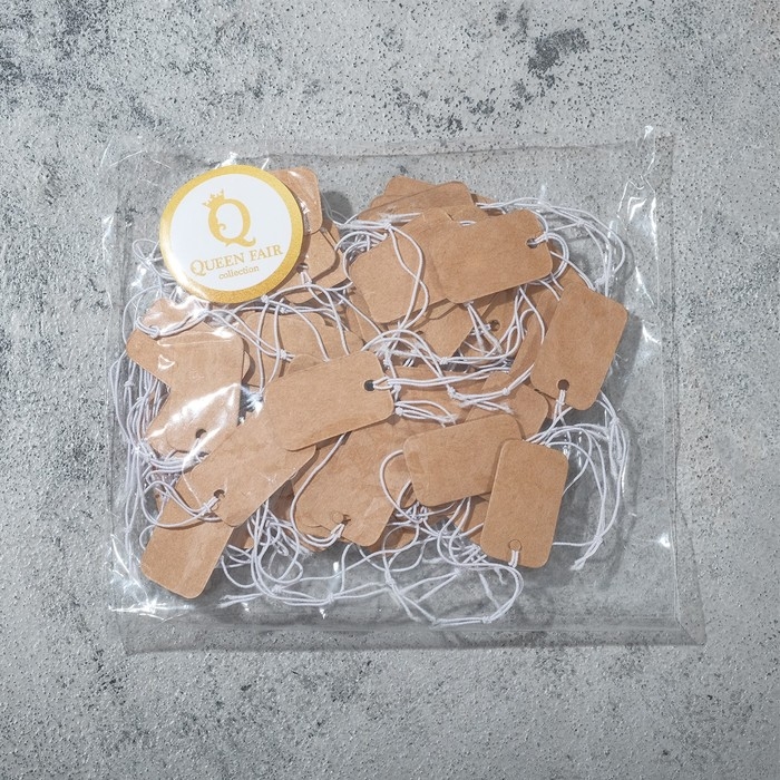 Ценник набор 100 шт., 1,5&times;2,5, цвет крафтовый