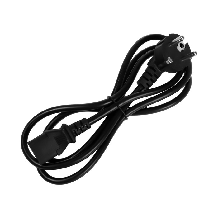 Кабель питания Luazon KDGN-005, Schuko - C13, 10 А, 1.5 м, 3-х жильный, черный