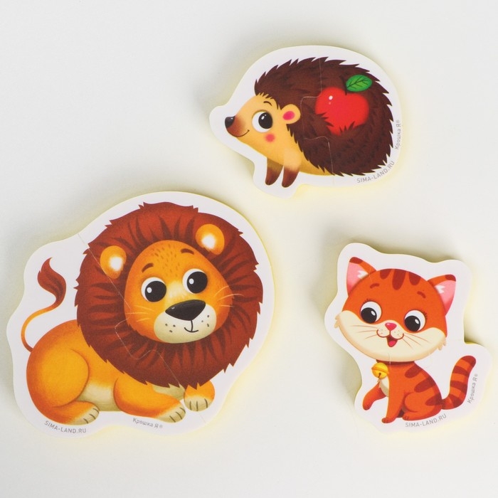 Мягкий пазл для малышей &laquo;Собираем животных&raquo;, 20 пазлов, 40 деталей, Крошка Я