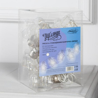 Гирлянда &laquo;Нить&raquo; 3 м с насадками &laquo;Лампочки звездочки&raquo;, IP20, прозрачная нить, 80 LED, свечение белое, 8 режимов, 220 В