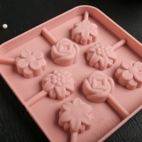 Форма для леденцов Доляна &laquo;Летний полдень&raquo;, силикон, 12,5&times;12,5&times;1,5 см, 8 ячеек (2,7&times;2,7 см), с палочками, цвет МИКС