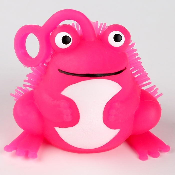 Мяч детский резиновый ёжка световой &laquo;Лягушка&raquo;, цвета МИКС , в шоубоксе