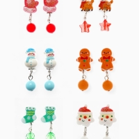 Клипсы детские набор 6 пар "Выбражулька" в форме елки, форма МИКС, цвет МИКС