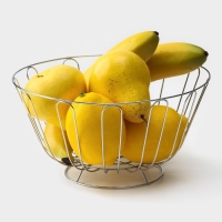 Фруктовница Доляна, 23&times;23&times;11 см, цвет хром