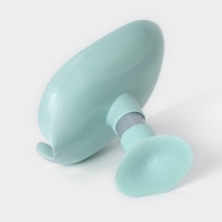 Мыльница со сливом для воды Доляна, на присоске, 12,5&times;9&times;10 см, цвет бирюзовый