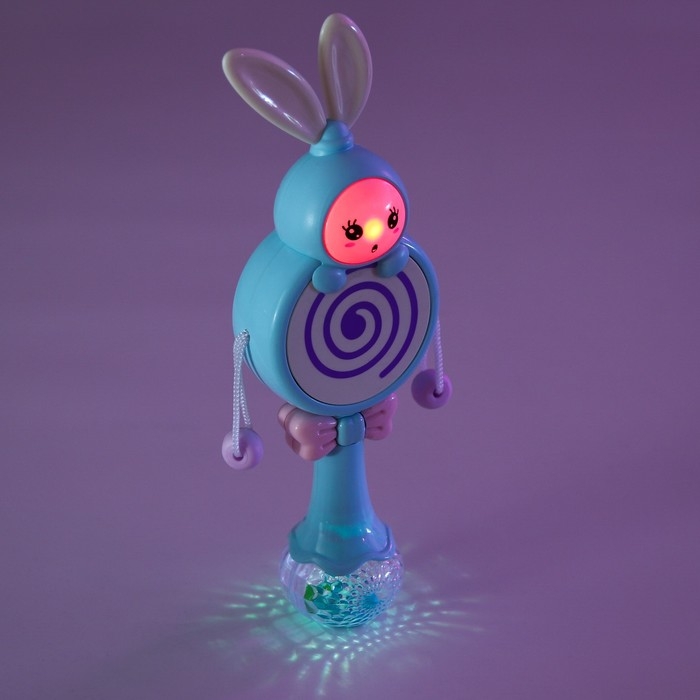 Погремушка музыкальная &laquo;Зайка барабан&raquo;, эластичные ушки, цвет МИКС, Крошка Я