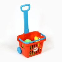 Набор детских игрушек "Продуктовая корзина с овощами", 29 х 19 х 37 см, 11 предметов, МИКС