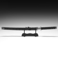 Сувенирное оружие &laquo;Катана&raquo;, без подставки, чёрные ножны под змеиную кожу, 70 см