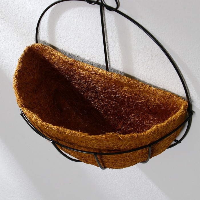 Кашпо настенное, d = 25 см, с кокосовым вкладышем, &laquo;Полусфера&raquo;, Greengo