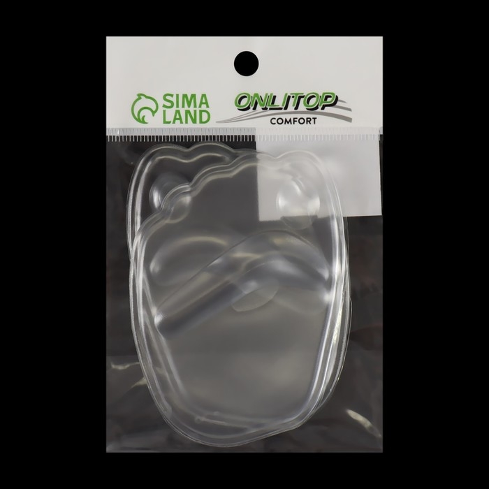 Полустельки для обуви, на клеевой основе, силиконовые, 9,5 &times; 6,5 см, пара, цвет прозрачный