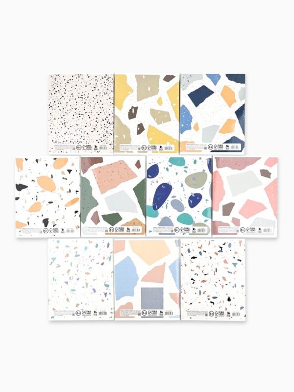 Набор тетрадей 48 листов, 10 предметов, внутренний блок №1 &laquo;Абстракция&raquo; ТВИН лак, уф лак