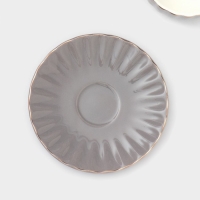 Сервиз фарфоровый чайный Доляна &laquo;Вивьен&raquo;, 12 предметов: 6 чашек 200 мл, 6 блюдец d=15 см, цвет серый