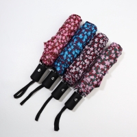 Зонт автоматический &laquo;Цветы&raquo;, 3 сложения, 8 спиц, R = 47/55 см, D = 110 см, цвет МИКС