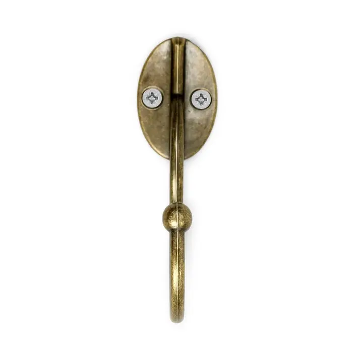 Крючок мебельный ТУНДРА TKO019, однорожковый, бронза