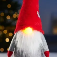 Фигура текстиль &laquo;Гномик в красной шапке&raquo; 60 см, 1 LED, LR1130х3 (в компл.), Т/БЕЛЫЙ