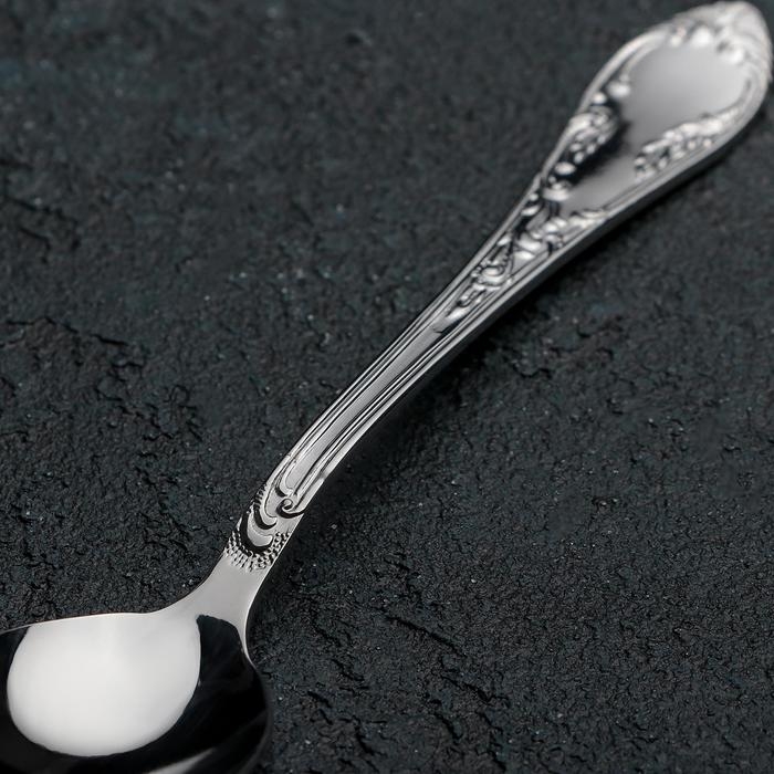 Ложка чайная &laquo;Посольская&raquo;, h=14,5 см, толщина 2 мм, цвет серебряный