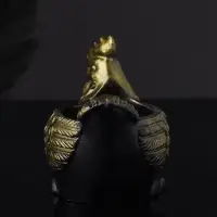 Кашпо "Курица" 10х9х6 см, черный с позолотой