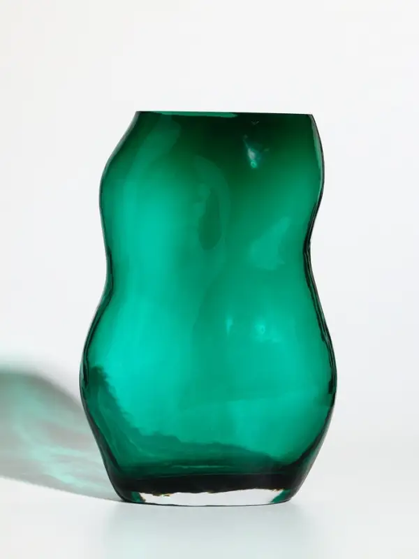 Ваза стекло настольная "Шерил" 27х16 см, зелёный