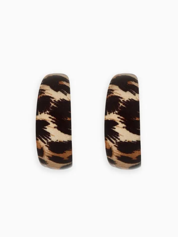 Серьги-кольца &laquo;Танзания&raquo; тёмный леопард, d=3,5 см , цветные