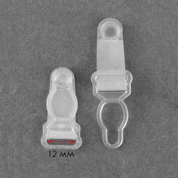 Застёжка для чулок, 12 мм, 4 шт., прозрачная