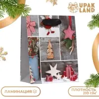 Пакет ламинированный &laquo;Рождественские игрушки&raquo; 11,5 х 14,5 х 6 см