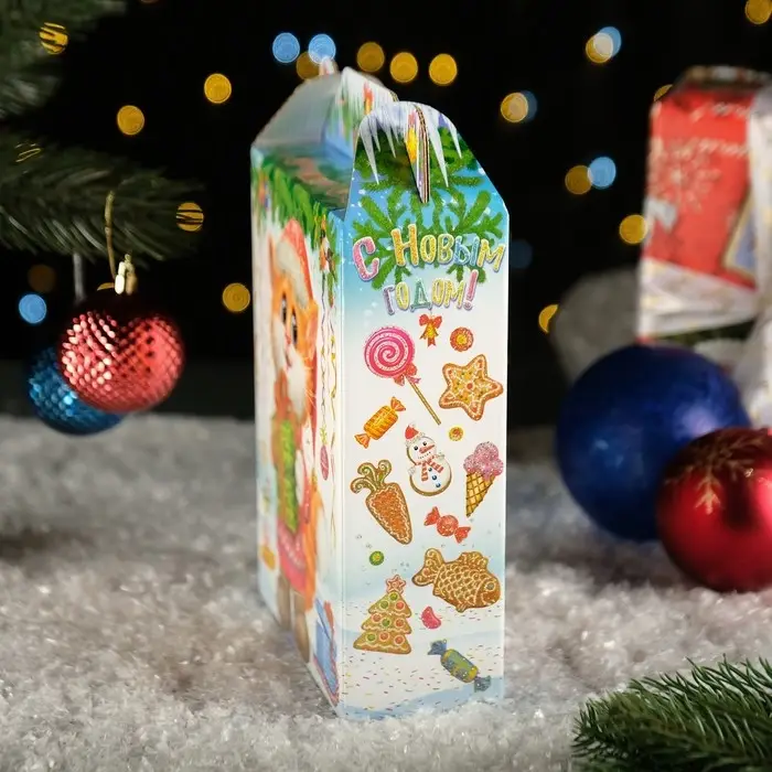 Подарочная коробка "Заяц - Кот" белый, 16&times;7.5&times;26 см