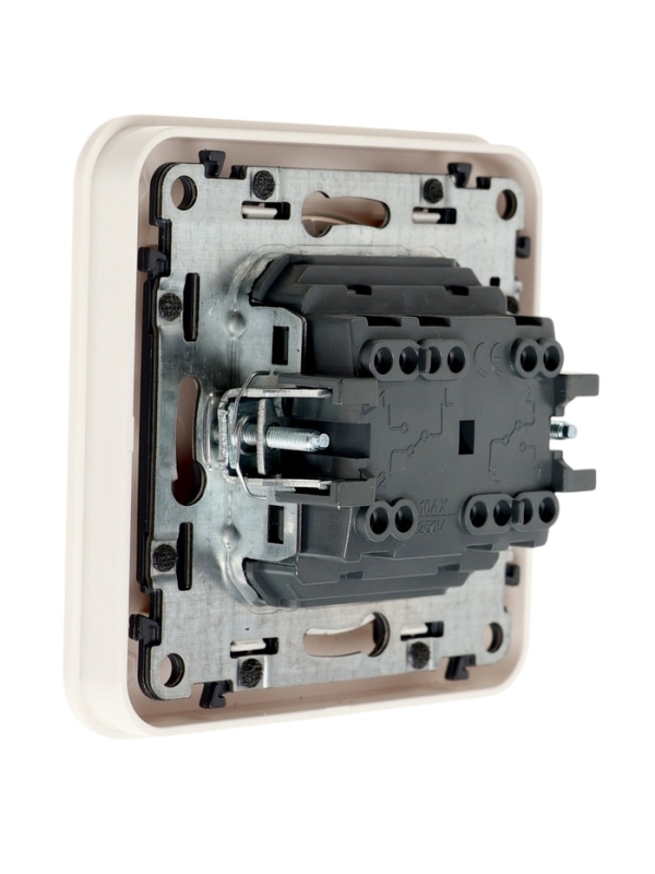 Выключатель проходной, серия "Circular", 10 А, 2 кл., скрытый, белый