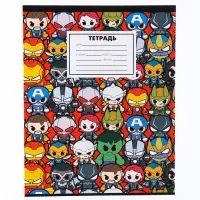 Тетрадь в клетку 18 листов, 5 видов МИКС, обложка мелованный картон, &laquo;Мстители&raquo;