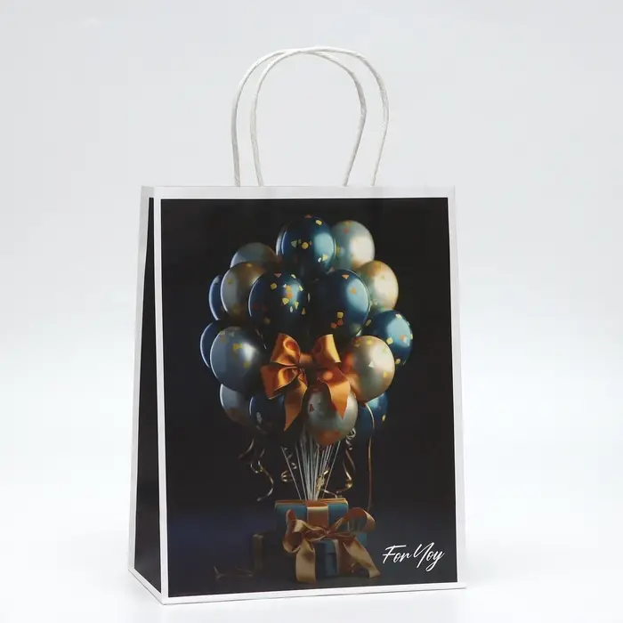 Пакет подарочный крафтовый &laquo;Подарок&raquo; 27&times;22&times;11 см, 120 г/м&sup2;