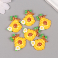 Декор для творчества пластик "Пчелиный улей" набор 6 шт 2,8х2,7х0,8 см