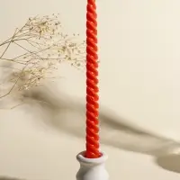 Набор свечей витых, 2х25 см, 4 шт, палитра оранжевого 25,5х8,8х2,4 см