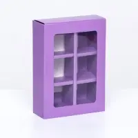 Коробка для 6 конфет, сиреневый, 13.7&times;9.85&times;3.86 см