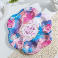 Пасхальная подставка на 6 яиц &laquo;Мрамор&raquo; на пасху, 21,5 х 19.9 см.