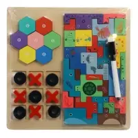 Деревянный  пазл Тетрис 3 в 1