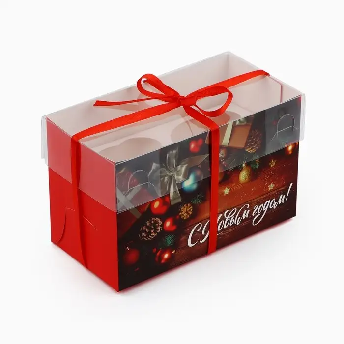 Коробка для капкейка &laquo;Подарки&raquo;, 16 х 8 х 10 см