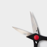 Ножницы кухонные Доляна &laquo;Помощник&raquo;, 20 см, с открывалкой для бутылки, цвет чёрный