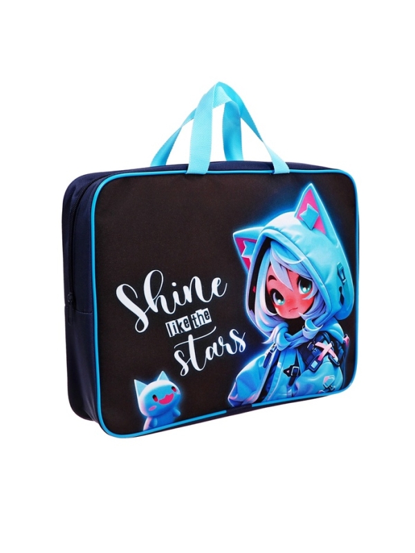 Папка с ручками текстильная А4, 360&times;245&times;70 мм, Calligrata TOP &laquo;Сияй&raquo;