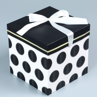 Коробка подарочная самосборная &laquo;Горошек&raquo; 15&times;15&times;15 см