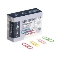 Скрепки канцелярские GLOBUS, 28 мм, 70 шт., цветные, МИКС